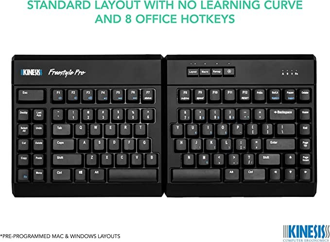 KINESIS Freestyle Pro Ergonomic Separation Mechanical Keyboard (Cherry MX Brown Switches) - KB900-brn